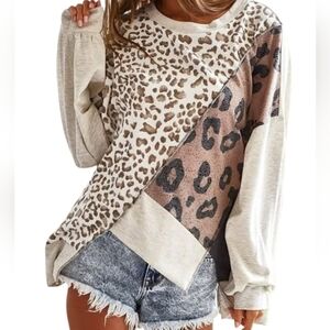 Bibi Women's Leopard Print Sweater - Beige and Brown Size S